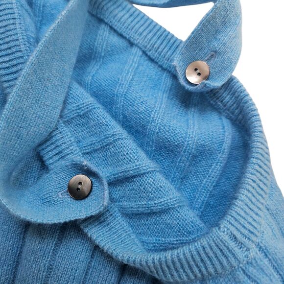 CRUSH x MORLEY One Shoulder Cashmere Sweater XS Blue Ribbed Removeable Strap - Picture 5 of 7